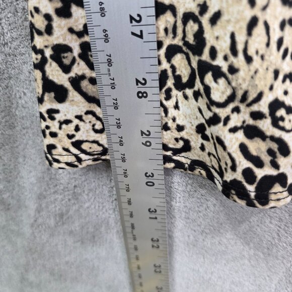 Womens Ciara Sun Woo Leopard Print Jumpsuit V Neck 3/4 Sleeves Polyester Size L - Picture 10 of 12
